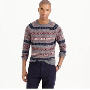 Men's Gray Fair Isle Sweater